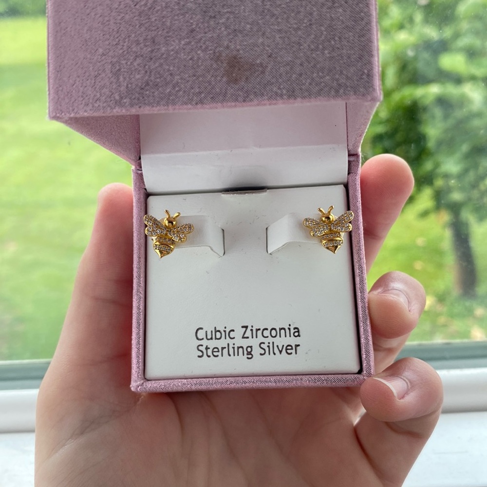 Nanette Lepore Bumblebee Cubic Zirconia and Sterling Silver Gold Earrings